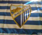 Málaga C.F bayrağı, mavi ve beyaz yatay çizgili